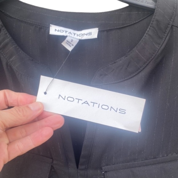 Notations Black Blouse Size Small NEW - Picture 5 of 6